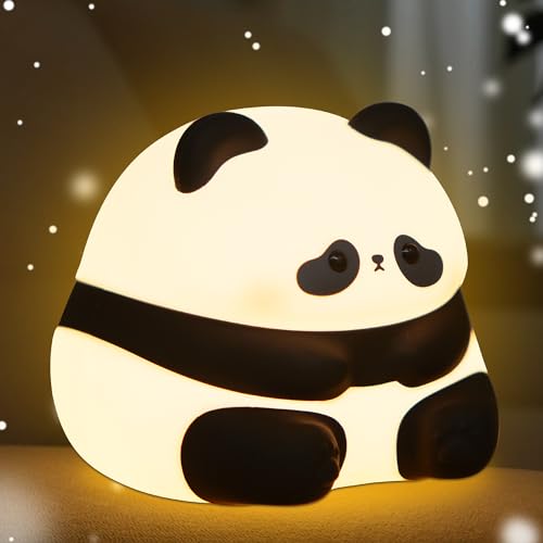 Attivolife Niedliche Panda Nachtlicht Kinder LED Krankenpflege Lampe Tier weich Silikon Nachttisch tragbare Lampe ideal indoor indirekte Beleuchtung Zimmer Schlafzimmer Kissen Dekor von Attivolife