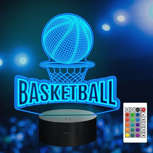 Basketball 3D Illusion lampe,Attivolife 16 Farben die Touch Geburtstags Weihnachtsdekoration mit Fernbedienung ändern, coole Schreibtisch Schlafzimmer Nachtlicht Idee für Sportfans Jungen und Mädchen von Attivolife