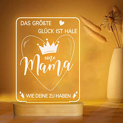 Geschenk an meine Mutter, Attivolife Liebe Nachtlicht Holz LED Lampe Schlafzimmer Dekoration Geburtstag Muttertag Geschenk von Tochter Sohn Kinder Nachttisch Souvenir für Mutter Stiefmutter Großmutter von Attivolife