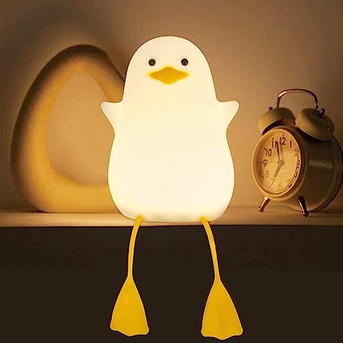 Attivolife Nettes Nachtlicht für Kinder, weiche Ente Silikon LED Lampe mit Timer, USB wiederaufladbares Nachtlicht mit Fütterung, Schlafzimmer Dekor Geburtstagsgeschenke für Jungen Mädchen Frauen von Attivolife