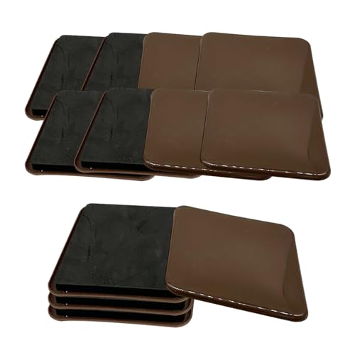 12 Stück Möbelgleiter Kunststoff für Teppich, Teflon Teppichgleiter für Schwere Möbel, Selbstklebende Möbelgleiter und Gleiter für Stuhlbeine Sofa Bett, Möbelschoner Gleitmatte (Quadrat (119*119 mm)) von AtuakB
