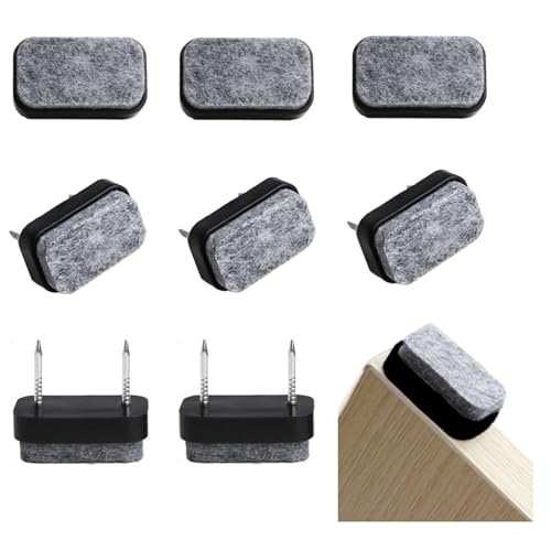 24 Stück Filzgleiter Nagel, Filzgleiter für Stühle Möbelgleiter Filz Stuhlgleiter Bodenschutz Geräuschreduzierung für Möbel Tischbeine mit Kunststoffbox (30 * 18mm Quadrat,Schwarz) von AtuakB