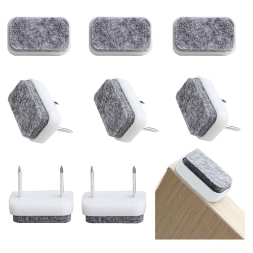 24 Stück Filzgleiter Nagel, Filzgleiter für Stühle Möbelgleiter Filz Stuhlgleiter Bodenschutz Geräuschreduzierung für Möbel Tischbeine mit Kunststoffbox (30 * 18mm Quadrat,Weiß) von AtuakB