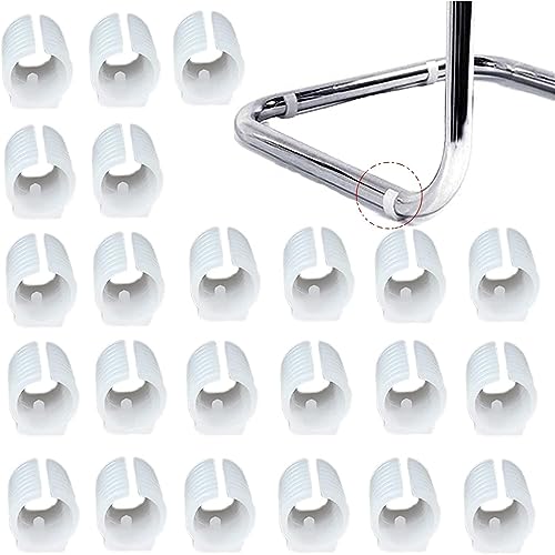32 Stück Silikon-Stuhlrohrklemmen, Stuhlbeinkappen, U-förmige Rohrhülse, Bodenschoner, Kunststoff, für Fußabdeckungen auf den meisten Möbeln (25 mm, weiß) von AtuakB