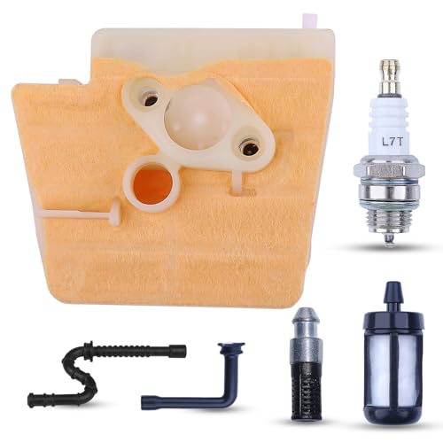 Atunee Luftfilter Tuning Kit für Stihl 024 026 MS240 MS260 MS260C mit Kraftstoff-/Ölfilter, Zündkerze, Ersatzteil 11211201618 von Atunee