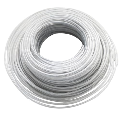 Atunee Schneidfaden 3 mm x 40 Meter, Stahldraht-Schnittfaden zum Grasschneiden, Stahldraht-Rasenmäher-Schnittfaden von Atunee