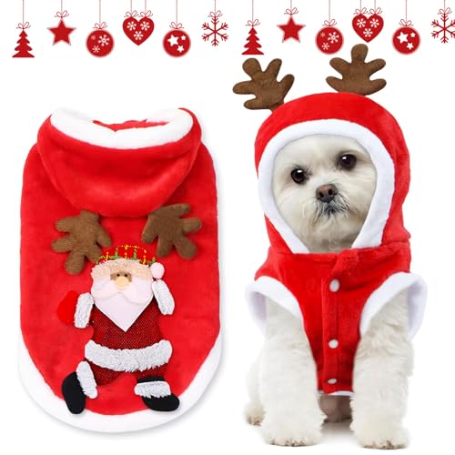 Atuoxing Hundekostüm Weihnachten, Weihnachtskostüm Outfit für Hunde Katzen, Weihnachtspullover Hund, Haustier Weihnachtskostüm Hund Katze (L) von Atuoxing