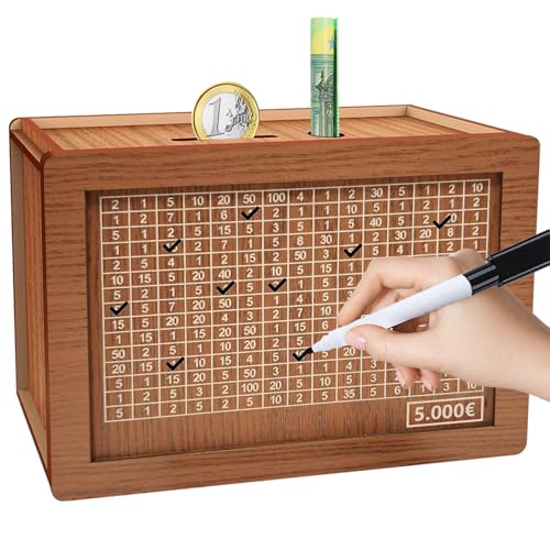 Atuoxing Spardose mit Zähler, Deine Sparbox 3000/5000 Euro, Wiederverwendbare Spardose Holz, Sparbox mit Zahlen Ankreuzen für Kinder Erwachsene Goalsaver Box Atuoxing Spardose mit Zähler, Deine Sparbox 3000/5000 Euro, Wiederverwendbare Spardose Holz, Sparbox mit Zahlen Ankreuzen für Kinder Erwachsene Goalsaver Box von Atuoxing