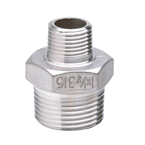 Edelstahl Fitting Reduziernippel 3/4 x 1/2 Zoll Übergangsnippel Gewindefitting von Atusa