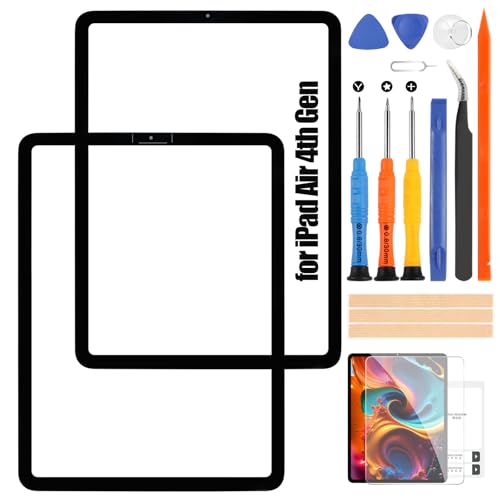 Atwist für iPad Air 4 10.9 2020 Bildschirmersatz - Glas für iPad Air 4 Generation Pannello Reparatur Teile Kit Schwarz A2324 A2072 A2325 A2316 (Kein LCD, Touch Screen) von Atwist