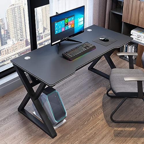 Atwnjkp Computertisch für das Heimbüro, einfacher und moderner Arbeitstisch, Arbeitsplatz, Heimbüro, Gaming-Schreibtisch (39 Zoll, schwarz) von Atwnjkp