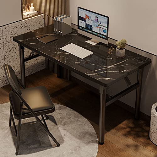 Atwnjkp Klappbarer Computertisch, modern und einfach, Laptop-Schreibtisch, Heimbüro, Arbeitstisch, Schreibtisch für Studenten, ohne Installation (47 Zoll, schwarzer Marmor) von Atwnjkp