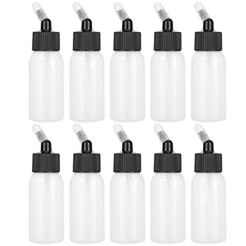 10 Stück Airbrush Flaschen, 30 ml Airbrush Flaschen Transparenter korrosionsbeständiger Pigmentbehälter für Airbrush für doppeltwirkende Siphon Spritzpistolen von Atyhao