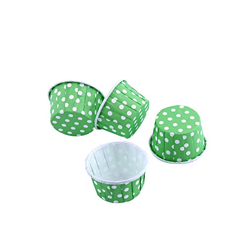 100 Stück Backbecher, Premium Backbecher Ofen Sicheres Papier Mehrere Farben erhältlich Kuchen Cupcake Liner Case Wrapper Muffin Backbecher für Partyhochzeit[Grün]Loch- und Gitterbleche von Atyhao