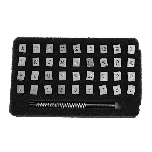 36 Stück Leder Stempelset, 3mm Alphabet Leder Stempel Stanzen DIY Leder Bastelwerkzeuge zum Bedrucken von Metall Holz Leder von Atyhao