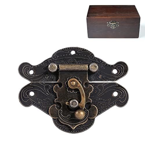 Antike Bronze Haspel, Retro Vintage dekorative Schrankverschlüsse Hasp Pad Verschluss Verschluss dekorative Verriegelung Hasp Pad Brustverriegelung Platte für Schmuck Holzkiste(4.7cm x 3.7cm) von Atyhao