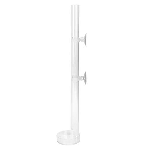 Aquarium Feeder, transparente Acryl Aquarium Zufuhrröhre mit Tablett Robuster Aquarium Fish Shrimp Feeder mit Saugnäpfen mit Befestigung halterung[25cm]Automatisierte Futterspender von Atyhao