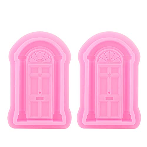 Atyhao 2 Stück DIY Tür Fenster Silikonform Kuchen Fondant Keksform Dekorieren Backwerkzeug(Rosa) von Atyhao