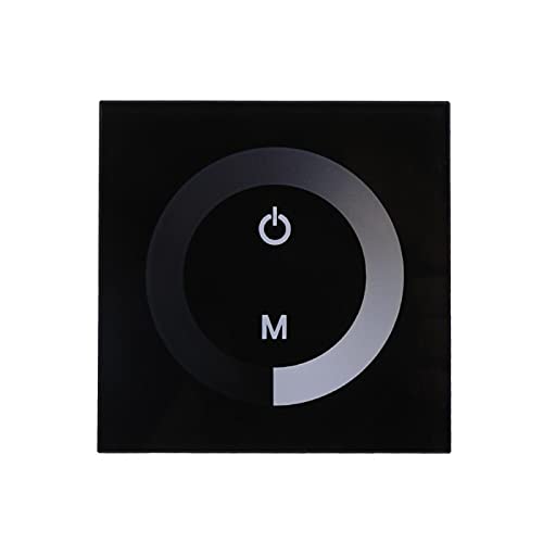 Atyhao Dimmer für LED-Leuchten Einfarbiges Touch Panel Dimmer Wandschalter Controller LED-Lichtleiste DC 12V-24V(Schwarz) von Atyhao