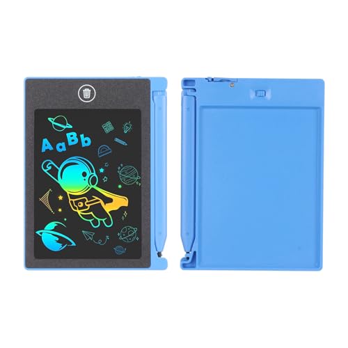 Atyhao Elektronisches Doodleboard, LCD-Schreibblock, Interessant, 11,2 cm (4,4 Zoll), Wiederverwendbar, für Notizen für von 3–6 Jahren (Blau) von Atyhao