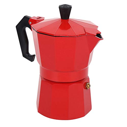 Atyhao Herd Espressomaschine Moka Pot, 300 ml 6-Tassen-Kaffeemaschine Moka Italienische Espresso Greca Kaffeemaschine Perkolator(rot) von Atyhao