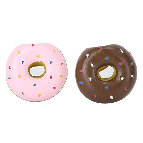 Atyhao Hundespielzeug, 2PCS Latex Donut Quietschspielzeug Kauspielzeug Zähne Reinigungsschutz Interaktives Trainingsspielzeug für Hunde von Atyhao