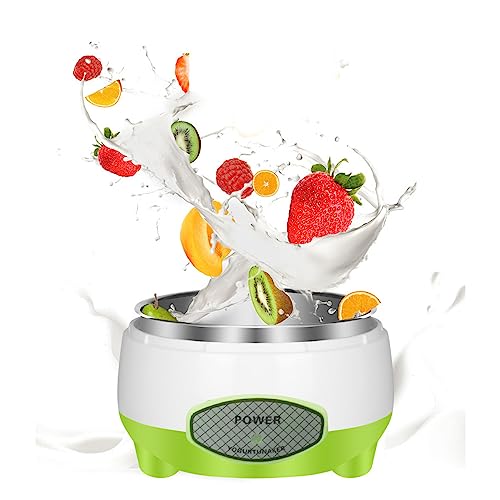 Atyhao Joghurtbereiter, Griechische Joghurtbereiter-Maschine, Joghurtbereiter mit Edelstahl-Innentopf für den Bio-Joghurt-Käsehersteller zu Hause (EU-Stecker 220 V) von Atyhao