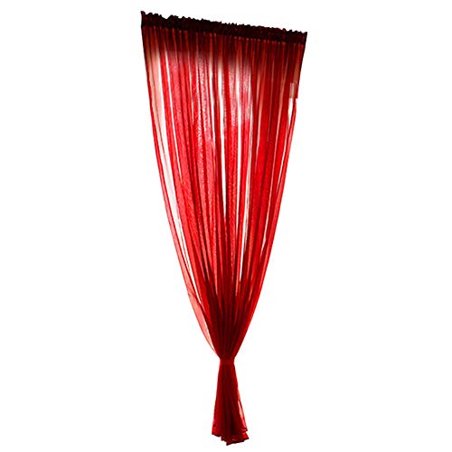 Atyhao Panels Sheer Vorhänge, Simple Polyester Fenster Voile Tüll Vorhang Sheer Panels Schlafzimmer Wohnzimmer Dekor(1x2m/3.3x6.6ft-rot) von Atyhao
