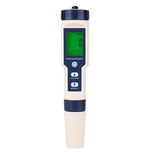 Atyhao Wasserqualitätstester, 5in1 Multifunktionaler tragbarer PH/Salzgehalt/TEM/TDS/EC Digitaler Messgerät zur Überwachung der Wasserqualität Atyhao Wasserqualitätstester, 5in1 Multifunktionaler tragbarer PH/Salzgehalt/TEM/TDS/EC Digitaler Messgerät zur Überwachung der Wasserqualität von Atyhao