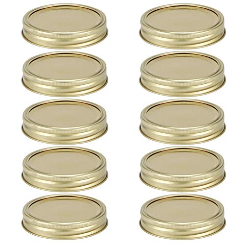 Einmachglasdeckel, geteilte Glasgefäßdeckel Runder Lebensmittelbehälter Verschlussdeckel Küchenzubehör, 10er Pack(70mm-Gold) von Atyhao