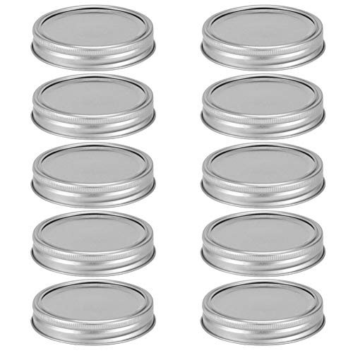 Einmachglasdeckel, geteilte Glasgefäßdeckel Runder Lebensmittelbehälter Verschlussdeckel Küchenzubehör, 10er Pack(70mm-Silber) von Atyhao