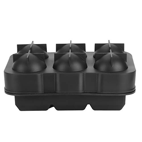 Ice Ball Trays Silikon, Sphere Ice Ball Maker mit Deckel und großen quadratischen Eisformen für Bar Party, wiederverwendbar (Ice Trays Silikon 2er-Set, schwarz) von Atyhao