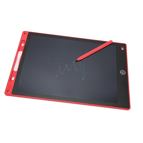 LCD-Schreibtablett, Wiederverwendbares Zeichenbrett mit One-Touch-Löschsperre und 12-Zoll-Farbbildschirm Zum Lernen (Rot) von Atyhao
