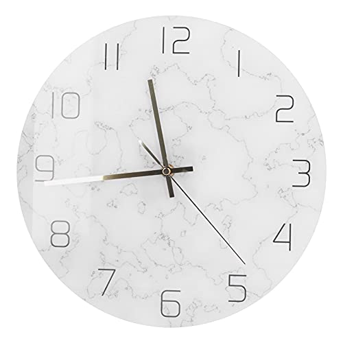 Marmor-Wanduhr, Wohnzimmer, Rissige Dekoration für Mode, Acryl, Minimalistisches Rissmuster, Wetterüberwachungsuhren von Atyhao