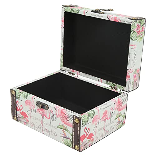 Schmuckschatulle mit Druck, Heimdekoration, Kleine Hölzerne Geschenk-Flamingo-Aufbewahrungsbox, Süßigkeiten-Box, Britische Antik-Box, Geschenkbox-Verpackung, Flamingo-Druck, von Atyhao