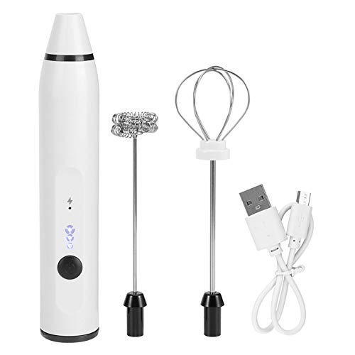 USB Wiederaufladbarer handgehaltener elektrischer Milchaufschäumer elektrischer Schneebesen Mini Foamer für Kaffee Latte Hot Chocolate(Weiß) von Atyhao