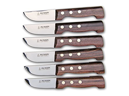 Au Nain Couteliers - Das Gute Steakmesser P´tit Boucher, Palisanderholz-Griffe - 6er Set von Au Nain Couteliers