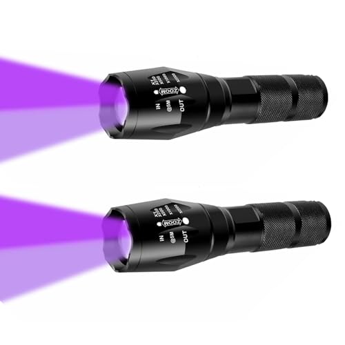 AuKvi UV-Taschenlampe, 365 nm und 395 nm, Holzlampe, Schwarzlicht, Ultraviolett-Taschenlampe, LED-Taschenlampe, Haustierdetektor für Hundeurin, Haustierflecken, Skorpione, Harz-Aushärtung von AuKvi