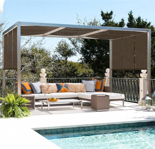 AuMarndi Rechteckiger Sonnenschutz für den Außenbereich, Stoff, 2 m x 2 m, atmungsaktives Netzgewebe, Sichtschutznetz, für Schatten, Netzplane, Pergola, Sichtschutznetz, Braun, 3 x 7 m AuMarndi Rechteckiger Sonnenschutz für den Außenbereich, Stoff, 2 m x 2 m, atmungsaktives Netzgewebe, Sichtschutznetz, für Schatten, Netzplane, Pergola, Sichtschutznetz, Braun, 3 x 7 m von AuMarndi