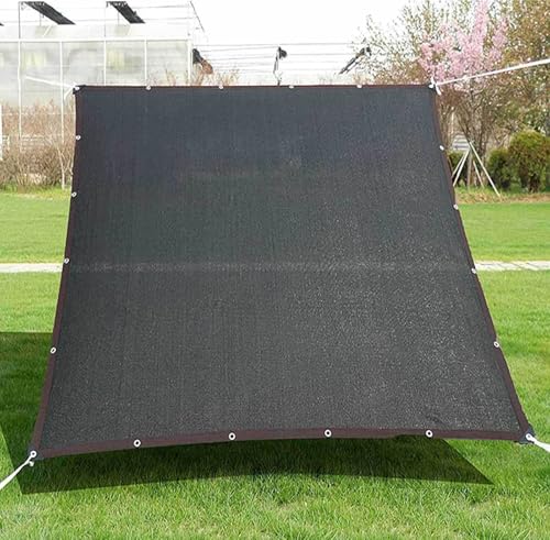 Garten-Schattennetz mit Ösen für Terrasse, winddicht, Anti-Aging, atmungsaktive Plane für Gewächshäuser, Terrassen und Blumenpflanzen, Schwarz, 4 x 8 m von AuMarndi