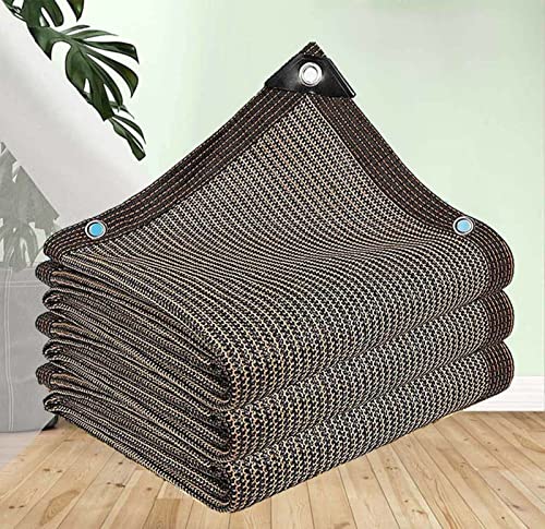 Schattennetz für Gewächshaus, 2 m, 3 m, 90 % Anti-Aging-Gewebe, atmungsaktive Netzabdeckung für Garten, Gewächshaus, Terrasse, Sichtschutz, Braun, 6 x 8 m von AuMarndi
