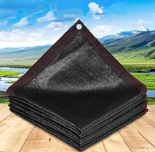 Schattennetze, strapazierfähiges Sonnensegel, Schattennetz, atmungsaktives Schattentuch, Sonnenschutz, wärmeisolierender Schatten für Balkone/Gewächshäuser, anpassbare Größen, Schwarz, 4 x 8 m von AuMarndi