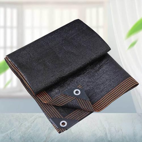Sonnenschutztuch für Gewächshaus, Outdoor, Sonnensegel, Lochabstand 1 m, mit Ösen, wärmeisolierende Netzplane für Balkone/Gewächshäuser, anpassbare Größen, Schwarz, 4 x 6 m von AuMarndi