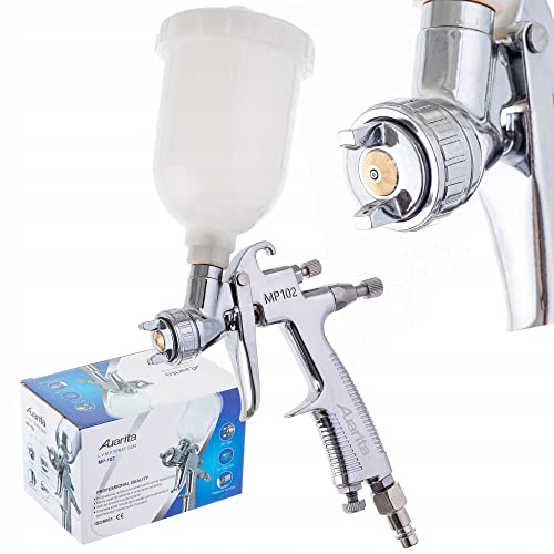 Auarita LVMP MINI Technology Spritzpistole MP-102 0,8 mm Düse Langlebig 250 ml Fassungsvermögen zum Lackieren DREI Einstellmodi Sehr dünne Farbschicht Extrem präzise von Auarita