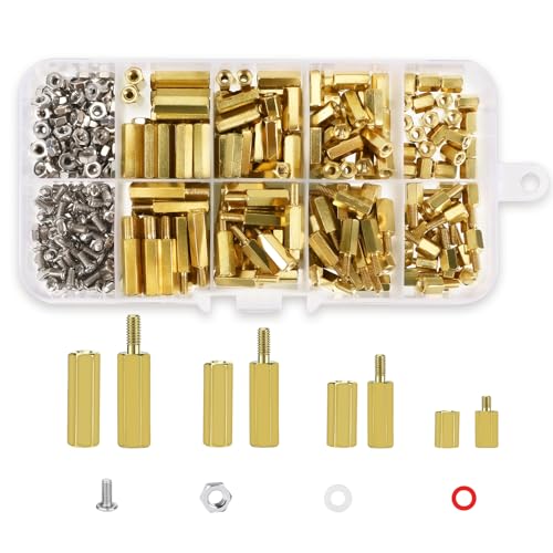 Auauraintt 486Stk M2.5 Abstandshalter Hex Distanzhülsen Messing Männlich Weiblich PCB Standoff Schraube Mutter Spacer Gewinde Abstandsbolzen Schrauben für Platine Mainboard Auauraintt 486Stk M2.5 Abstandshalter Hex Distanzhülsen Messing Männlich Weiblich PCB Standoff Schraube Mutter Spacer Gewinde Abstandsbolzen Schrauben für Platine Mainboard von Auauraintt