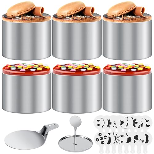 Auauraintt 6 Stück Dessertringe und Speiseringe, Dessertringe & Tortenring, Speiseringe Lebensmittel Ringe, 7,5 cm Runder Mousse-Ring, Edelstahl-Mousse-Ringe, Backen Werkzeug für Desserts, Kuchen, DIY Auauraintt 6 Stück Dessertringe und Speiseringe, Dessertringe & Tortenring, Speiseringe Lebensmittel Ringe, 7,5 cm Runder Mousse-Ring, Edelstahl-Mousse-Ringe, Backen Werkzeug für Desserts, Kuchen, DIY von Auauraintt