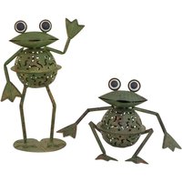 2x Windlicht Frosch Teelichthalter Frösche Garten Garden Tealight Holder Frog 2x Windlicht Frosch Teelichthalter Frösche Garten Garden Tealight Holder Frog von Aubaho
