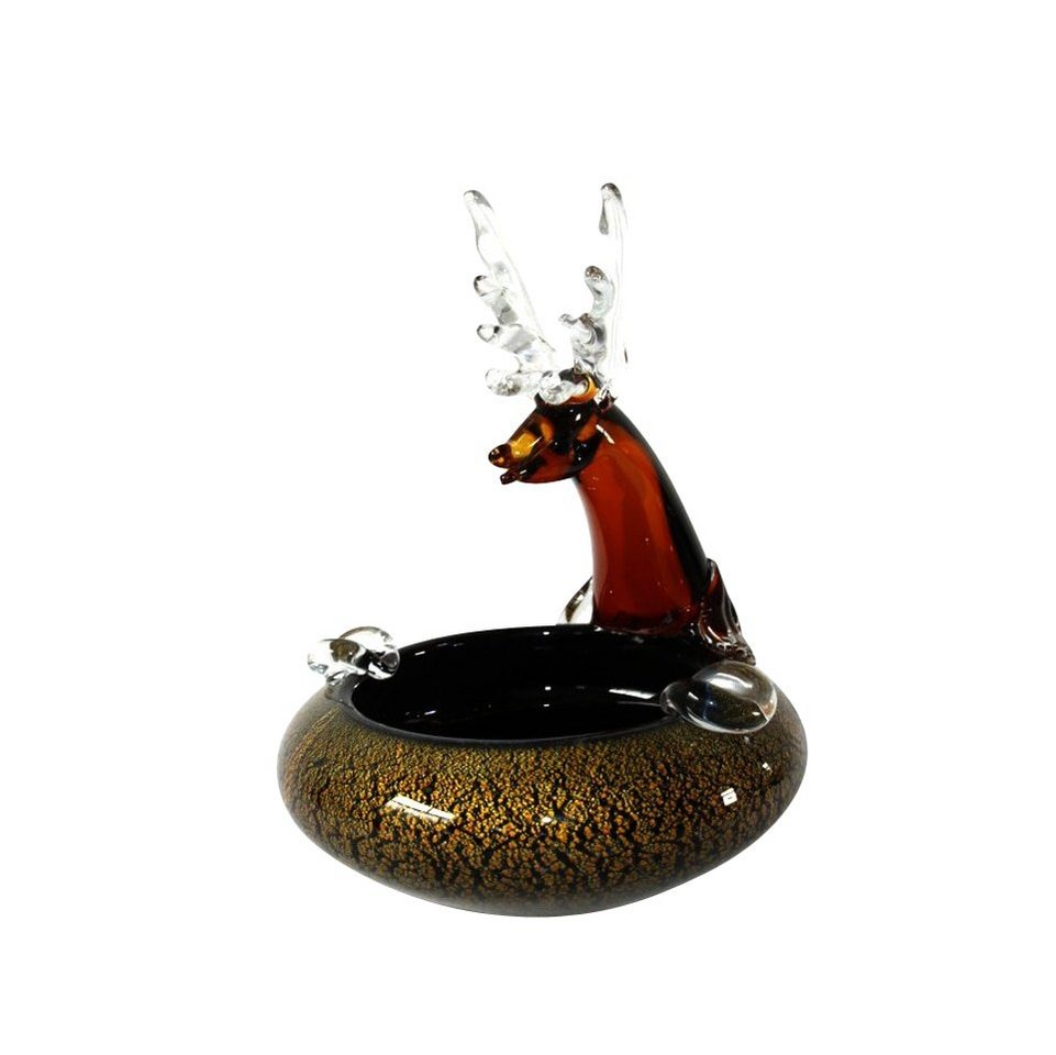 Aubaho Aschenbecher Aschenbecher Glasfigur Figur Hirsch Glas im Murano Antik Stil 26cm von Aubaho