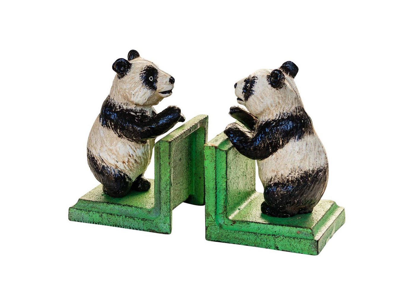 Aubaho Buchstütze 2 Buchstützen Buchständer Panda Pandabär Figur Skulptur Eisen Antik-St von Aubaho