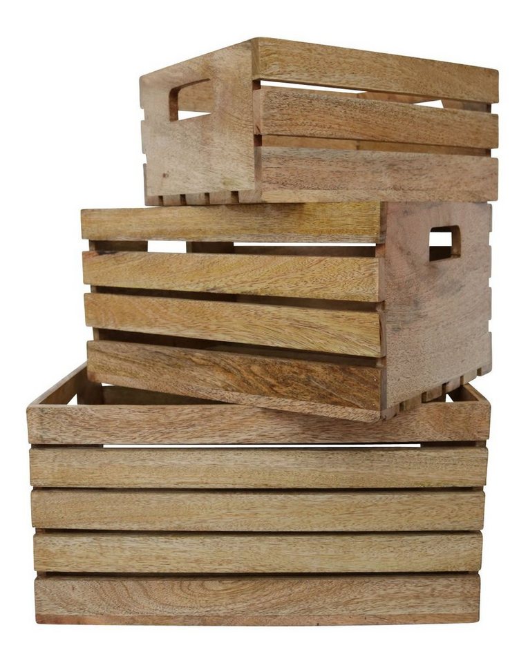 Aubaho Dekofigur 3x Holz Kiste Allzweckkiste Holzkiste Weinkiste Obstkiste Box Antik-St von Aubaho